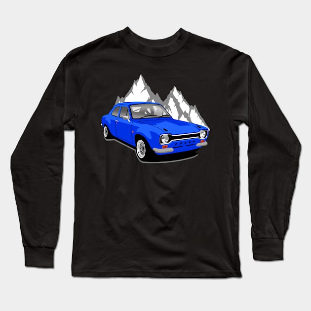 Blue Ford Escort rs 1600 Long Sleeve T-Shirt by Rebellion Store